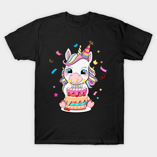 Cute Unicorn Birthday Gifts T-Shirt by AlexDesigner89